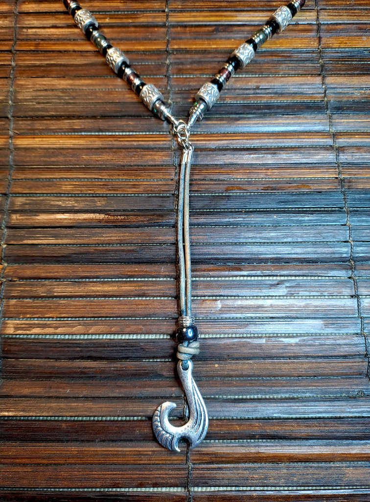 Collana Uomo In Pelle Con Pendente Acciaio Inox - 50 Cm Modello Sfera - Foto 10