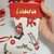 Calza della Befana in stoffa natalizia con campanellino, personalizzata