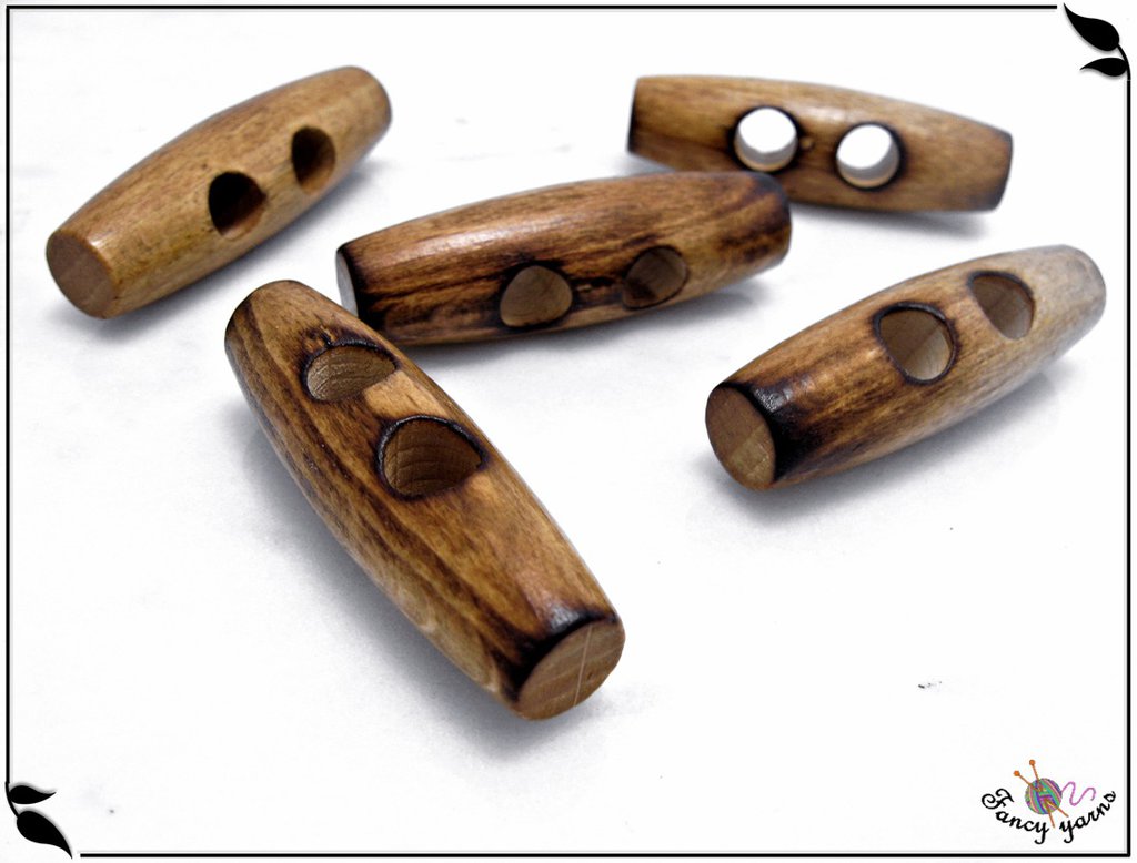 Bottoni per alamari in legno di faggio italiano mm.40 vintage - 10