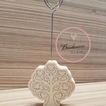 Bomboniera clip portafoto minnie cuore in legno personalizzabile 