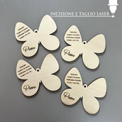 Farfalla in legno con incisione personalizzata