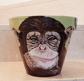 Vaso dipinto a mano- monkey 