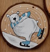 Legno dipinto a mano - orso