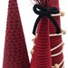 Alberi di Natale in corda di cotone 100% set of 3 colore Rosso Intenso