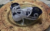 Scarpine  neonato uncinetto crochet tennis 