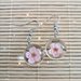 Orecchini handmade bigiotteria stile giapponese Pendente fiore rosa pesco