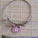Braccialetto handmade bigiotteria semirigido stile giapponese Pendente Sakura cuore acciaio