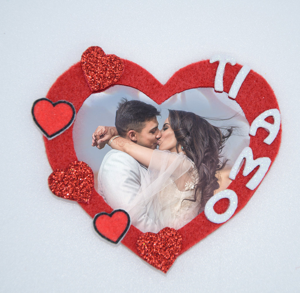 Portafoto a forma di cuore per San Valentino, 9 cm x 8 cm - Feste 