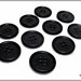 10 bottoni in nylon, 20 mm, colore nero, attaccatura 4 fori 
