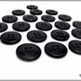 20 bottoni in nylon, 18 mm, colore nero, attaccatura 4 fori 