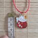 Collana handmade bigiotteria corta gatto rosso portafortuna maneki neko kawaii stile giapponese gatto rosso caucciù 