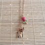 Collana corta handmade bigiotteria il piccolo principe volpe oro rosa rossa acciaio