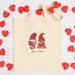 Borsa shopper con scritta personalizzabile in cotone, shopping bag con gnomi san valentino, tote bag con nome,borsa con frase