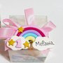 Bomboniera completa primo compleanno bimba magnete Arcobaleno fimo personalizzabile con nome unicorno