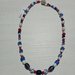 Collana girocollo con murrine, vetro di murano, perle di fiume e cristalli , colori bianco,blu,rosso.