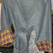 giacca kimono in pile e inserti in stoffa