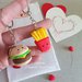 Regalo san Valentino -coppia di portachiavi - patatine e hamburger,  amici- moglie marito fidanzata compagno fidanzati 
