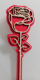 rosa legno gomma crepla san valentino love amore decorazione festa della mamma