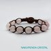 BRACCIALE TIBETANO SHAMBALLA con pietre naturali, quarzo rosa da 8 mm. Uomo, donna, unisex, regolabile.