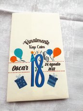 20 sacchetti confettata personalizzati  18 anni  ragazzo