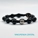 BRACCIALE TIBETANO SHAMBALLA con tormalina nera e sfere in argento tibetano da 8 mm. Uomo, donna, unisex, regolabile.