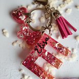 Portachiavi Personalizzato Con Lettera Iniziale E Farfalla – Rosa/viola/verde – Per Borsa E Zaino