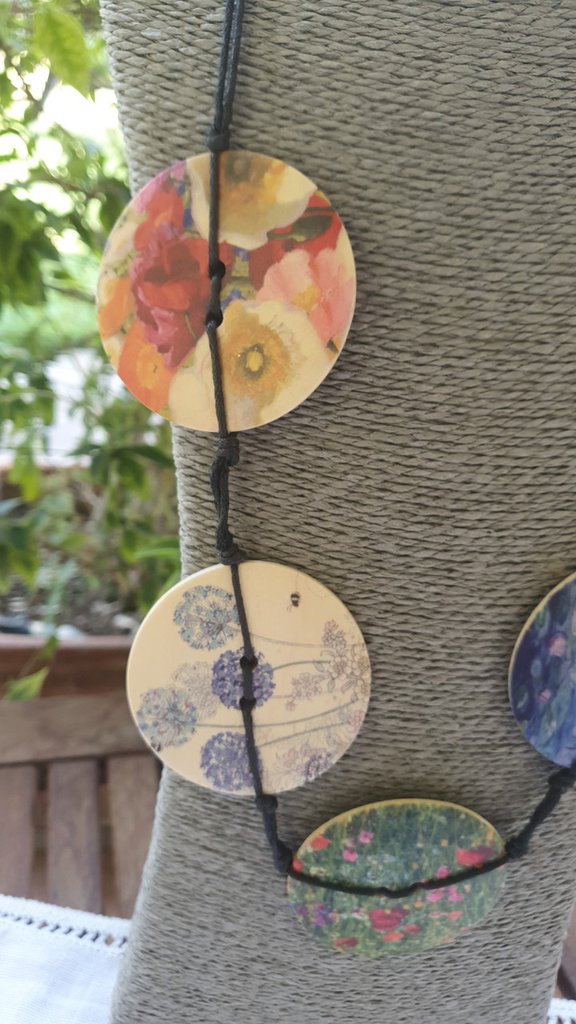 Avalaya Collana Lunga In Legno Multicolore 80 Cm - Perline Graduate, Senza Chiusura, Gioielli Etnici E Colorati