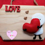 Targa personalizzata San Valentino - targa in legno e pannolenci 