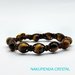 BRACCIALE TIBETANO SHAMBALLA con pietre naturali occhio di tigre da 8 mm. Uomo,  donna,  unisex,  regolabile. Mod. 2