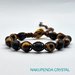 BRACCIALE TIBETANO SHAMBALLA con pietre naturali, onice nera opaca e occhio di tigre da 8 mm. Uomo,  donna,  unisex,  regolabile , personalizzato.