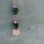 Orecchini agata bianca perle di azzurrite e cristalli 