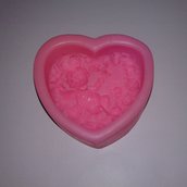 Stampo in silicone “Angioletto su cuore di rose” 