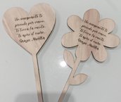 fiore cuore legno incisione personalizzata san valentino love amore decorazione compleanno segnaposto matrimonio
