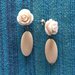 ORECCHINI PENDENTI color crema con rosellina e ovale pendente, orecchini floreali, orecchini crema, orecchini in resina