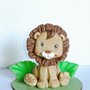 Cake topper Leone -battesimo -cake topper tema safari -cake topper primo compleanno bimbo