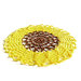 Centrino girasole giallo e marrone rotondo ad uncinetto in cotone 23.5 cm - 20CN