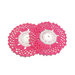 Sottobicchiere rosa fucsia e grigio rotondo ad uncinetto 11.5 cm - 6 PEZZI - 5STT