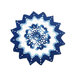 Centrino blu bianco e celeste rotondo ad uncinetto in cotone 21 cm - 4CN