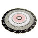 Centrino grigio rosa e nero rotondo ad uncinetto in cotone 33 cm - 31CN