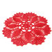Centrino rosso rotondo ad uncinetto in cotone 26 cm - 34CN