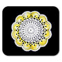 Centrino bianco e giallo sfumato rotondo ad uncinetto in cotone 22 cm - 3CN