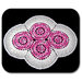 Centrino bianco e rosa sfumato ovale ad uncinetto 48x37 cm - 23CN