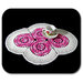 Centrino bianco e rosa sfumato ovale ad uncinetto 48x37 cm - 23CN