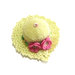 Cappellino puntaspilli giallo chiaro e rosa ad uncinetto in cotone 11.5 cm - 15PN