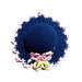 Cappellino puntaspilli blu scuro e rosa ad uncinetto in cotone 11.5 cm - 12PN