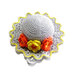 Cappellino puntaspilli grigio chiaro con fiori ad uncinetto in cotone 11.5 cm - 18PN