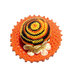 Cappellino puntaspilli arancione e colori sfumati ad uncinetto in cotone 11 cm - 4PN