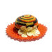 Cappellino puntaspilli arancione e colori sfumati ad uncinetto in cotone 11 cm - 4PN