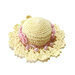 Cappellino puntaspilli sabbia e rosa ad uncinetto in cotone 10.5 cm - 23PN