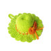 Cappellino puntaspilli verde e arancione ad uncinetto in cotone 12.5 cm - 25PN